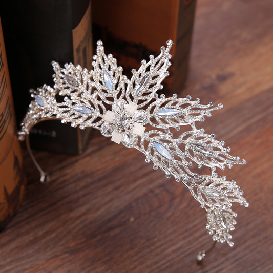 Corona Nupcial de Rhinestones Hoja Artesanal - Tocado Nupcial Exquisito - Image 2