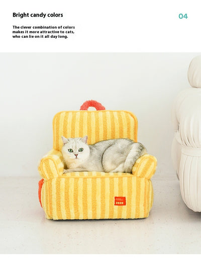 Cama Térmica para Mascotas de Rayas - Cómoda en Todas las Estaciones con Funda Lavable - Image 22