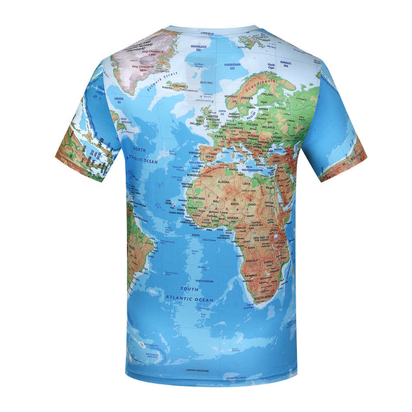 Camiseta Estampado Mapa Mundial