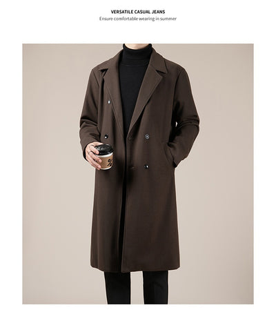 Abrigo de Lana Coreano Largo para Otoño e Invierno - Image 17