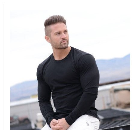 Playera Deportiva de Manga Larga para Hombre - Ajuste Elástico y Transpirable