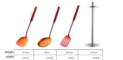 Set de Espátulas y Cucharas de Acero Inoxidable para Cocina - Image 4