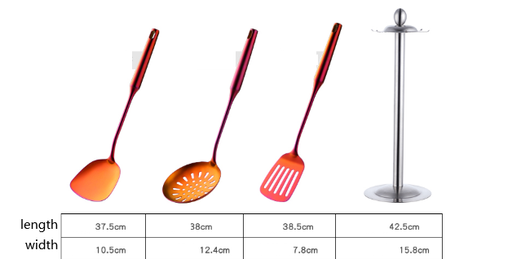 Set de Espátulas y Cucharas de Acero Inoxidable para Cocina - Image 4