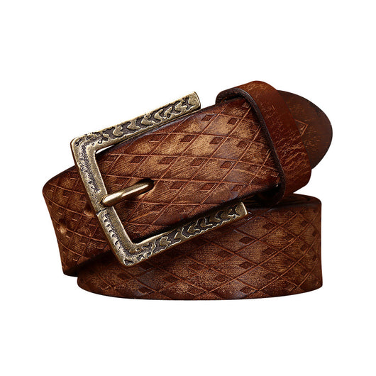 Cinturón de Cuero para Hombre con Hebilla Diamantada Tallada - Image 9