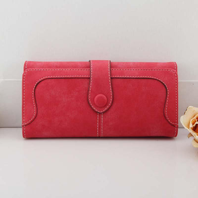 Billetera Larga Retro Coreana para Mujer con Costura Mate - Image 10