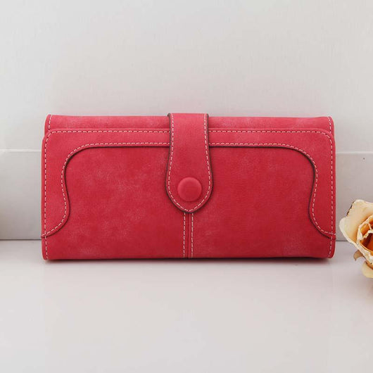 Billetera Larga Retro Coreana para Mujer con Costura Mate - Image 10