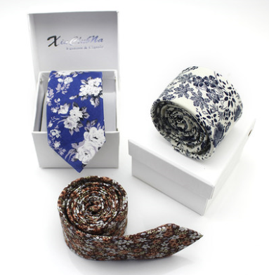 Corbata de Algodón con Estampado Moderno para Hombre