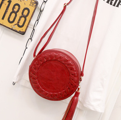 Bolso Redondo Coreano con Borlas - Bandolera de Moda Trendy - Image 7