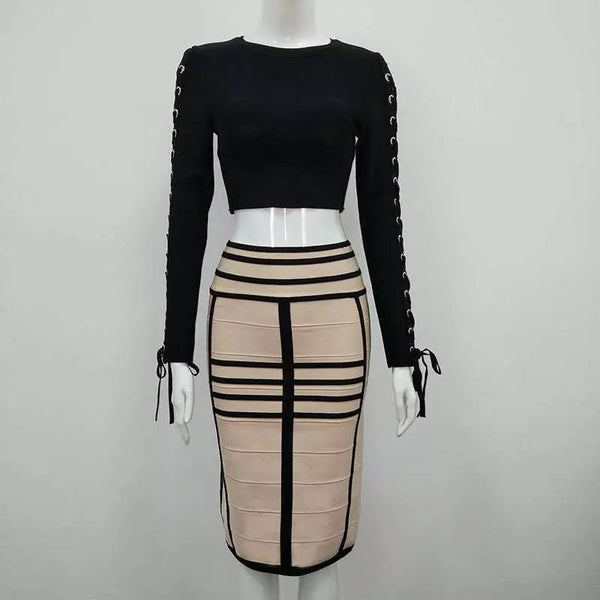 Vestido Strapless Dos Piezas con Lazada Cruzada - Image 16
