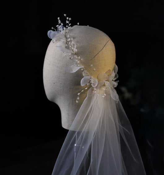 Velo de novia con corona de flores - Accesorios para vestido de boda - Image 2