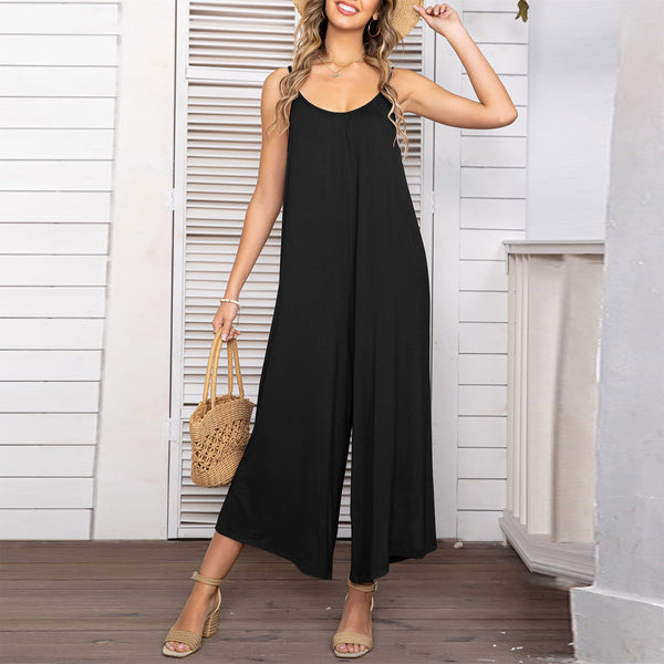 Jumpsuit Elegante sin Mangas con Pantalón Ancho
