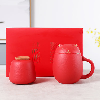 Taza Cerámica Creativa con Filtro y Tapa para Té - Image 18