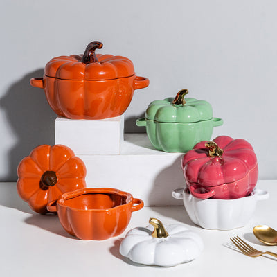 Juego de Boles de Cerámica con Tapa para Ensaladas, Postres y Sopas