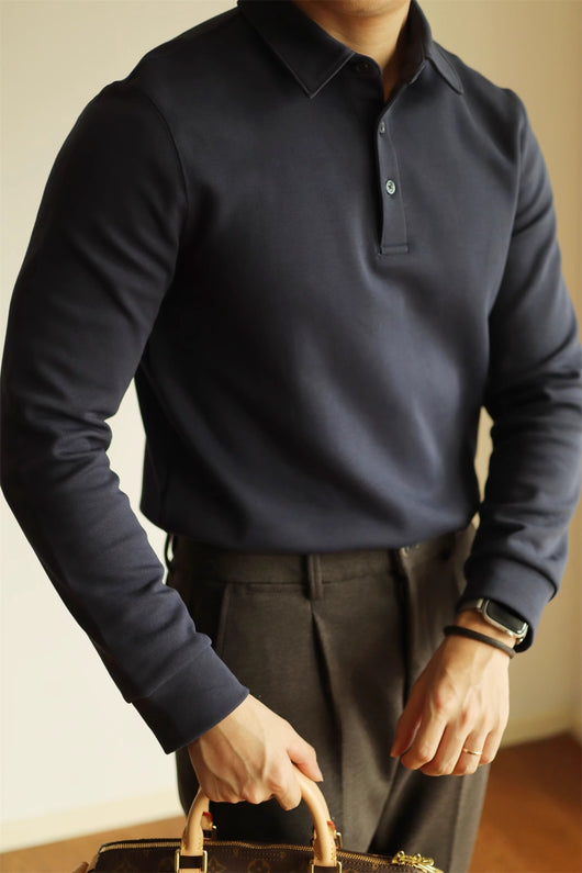 Polo Manga Larga de Algodón Air Layer Premium - Image 11