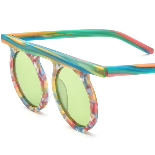 Gafas de Sol Redondas Patchwork Esmerilado Unisex - Image 10