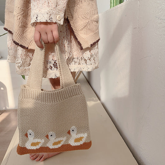 Bolsa Infantil Tejida con Diseño de Dibujos Animados