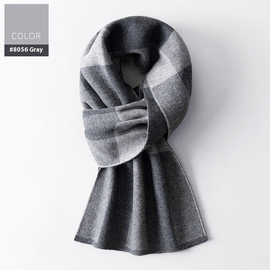 Bufanda Cuadros para Hombre Reversible - Abrigo Invierno Doble Cara