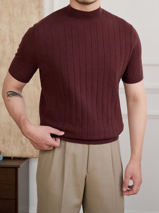 Polera Cuello Alto Lana Merino Manga Corta - Image 9