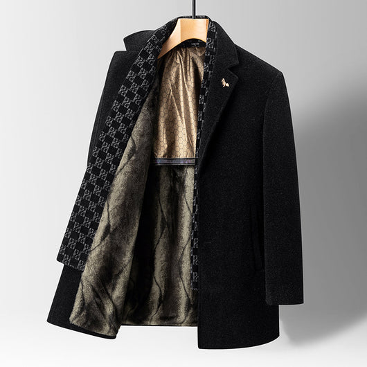 Abrigo Elegante para Hombre en Lana y Terciopelo Visón - Image 17