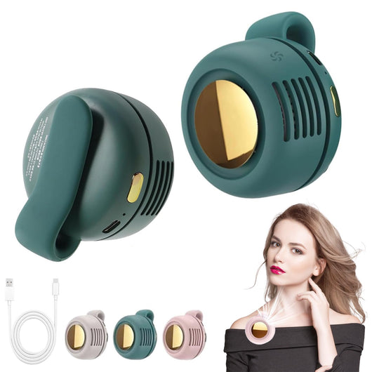 Ventilador Portátil de Cuello y Cintura con Clip - USB Recargable 900mAh