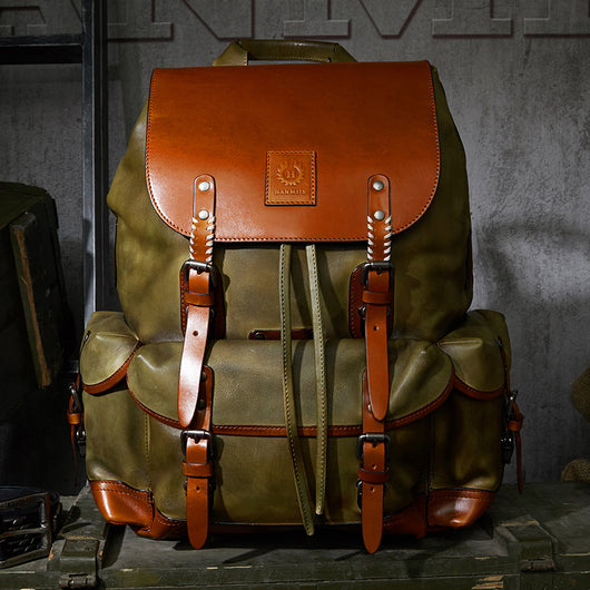 Mochila de Viaje Cuero Genuino Gran Capacidad para Hombre - Image 2