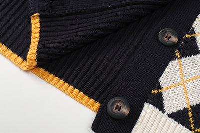 Cardigan Rombo Oversized para Mujer - Abrigo Casual Holgado - Image 15