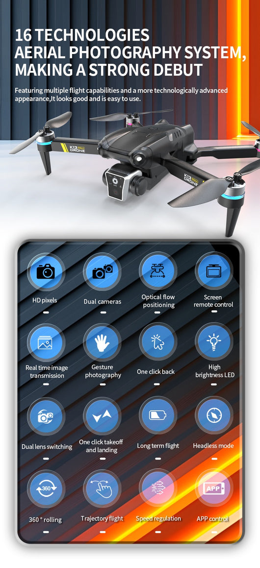 Dron de Fotografía Aérea con Motor sin Escobillas y Control Remoto - Image 19