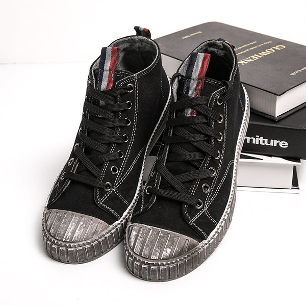 Zapatos casuales negros con efecto desgastado