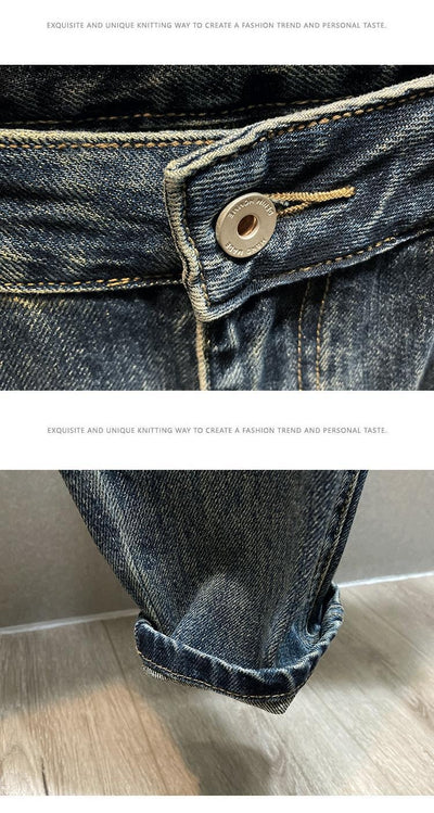 Jeans Rectos Holgados Talle Grande Estilo Retro con Corte Afilado - Image 8