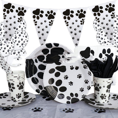 Juego de Vajilla Temática Patitas para Fiesta de Cumpleaños