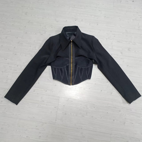 Sudadera con Cierre Frontal y Doble Capa Estilo Europeo