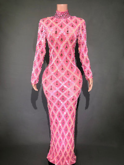 Vestido de Fiesta Elegante con Cristales Brillantes para Mujer - Image 15