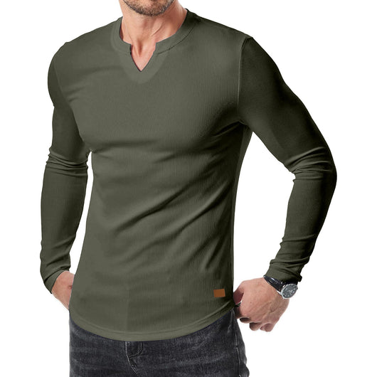 Camiseta Manga Larga Hombre Otoño Invierno - Diseño Sólido Casual - Image 19