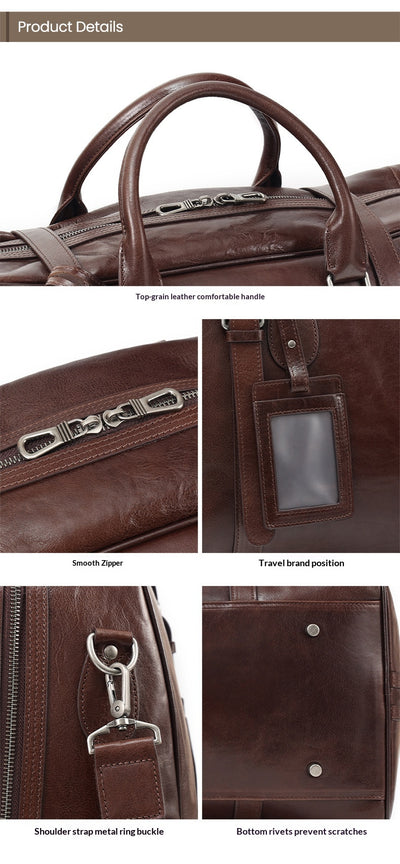 Bolsa de Viaje Ejecutiva de Cuero Estilo Retro - Gran Capacidad - Image 21
