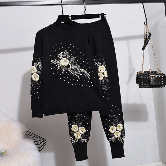 Conjunto de Punto: Suéter Manga Larga y Pantalón Térmico