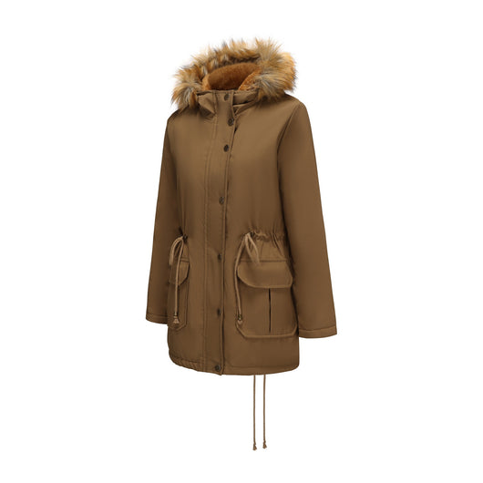 Abrigo Acolchado Mujer Largo con Capucha, Cuello de Piel y Cintura Ajustada - Image 13