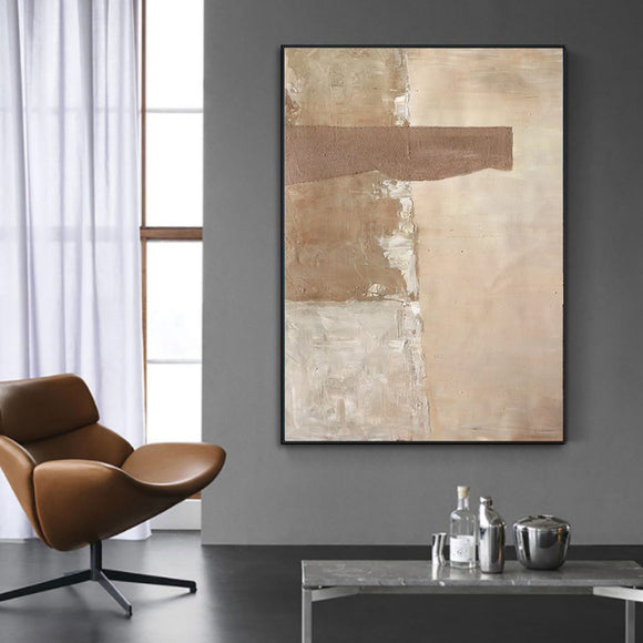 Cuadro Abstracto Grande Hecho a Mano - Arte Texturizado Estilo Medieval Wabi-sabi para Sala