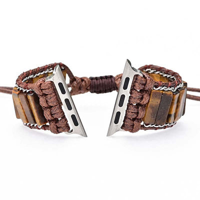 Pulsera Reloj de Moda Masculina con Piedra Ojo de Tigre - Cadena Rectangular - Image 7
