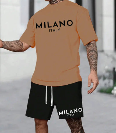 Traje Clásico de Cuello Redondo y Manga Corta Estilo Europeo - Image 9