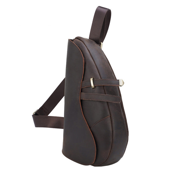 Bolsa de Pecho Retro en Cuero - Mochila Cruzada para Deportes y Viajes