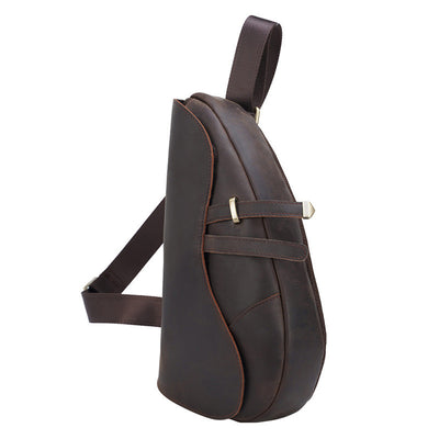 Bolsa de Pecho Retro en Cuero - Mochila Cruzada para Deportes y Viajes - Image 2