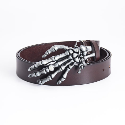 Cinturón de Cuero para Hombre Calavera Cabeza Grande Motociclista - Image 4