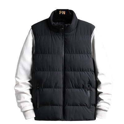 Cardigan Acolchado Holgado con Cuello Alto para Hombre - Chaqueta de Moda Juvenil - Image 9