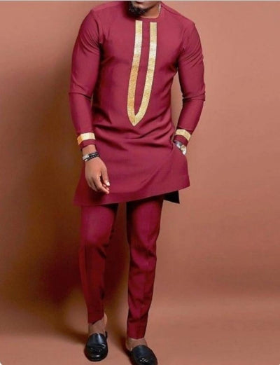 Camisa Étnica Africana Bordada Manga Larga para Hombre - Image 3