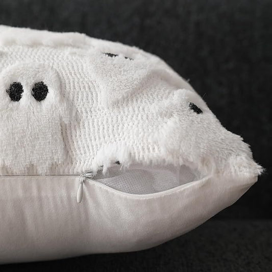 Fundas de Almohada Halloween Fantasma Blanco 18x18 - Cojín Decorativo Suave para Sofá y Hogar