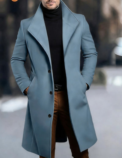 Abrigo Trench de Lana Media Longitud para Hombre - Image 13
