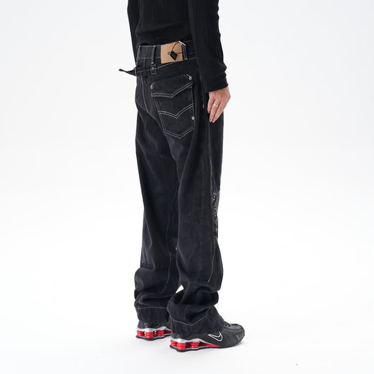 Jeans Sueltos Machete con Contraste de Color para Hombre - Image 12