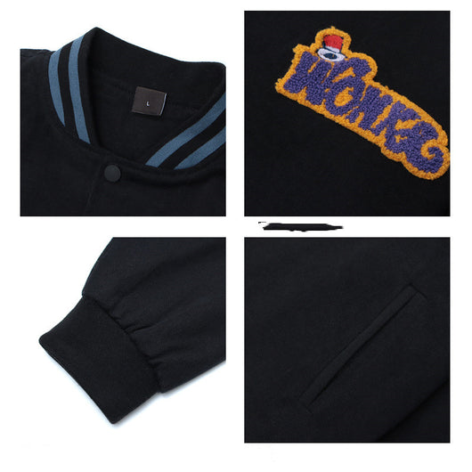 Chaqueta Hombre Estilo Urbano con Bordado de Letras Retro - Corte Oversize - Image 3