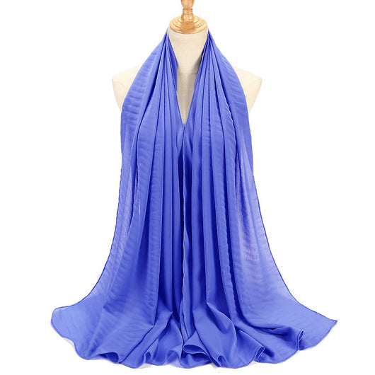 Pañuelo Chifón Plisado Transpirable para Mujer - Diseño Monocromo Elegante - Image 3