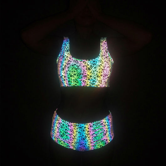 Bikini Estampado Hongos con Detalles Reflectantes Brillantes para Mujer - Image 20